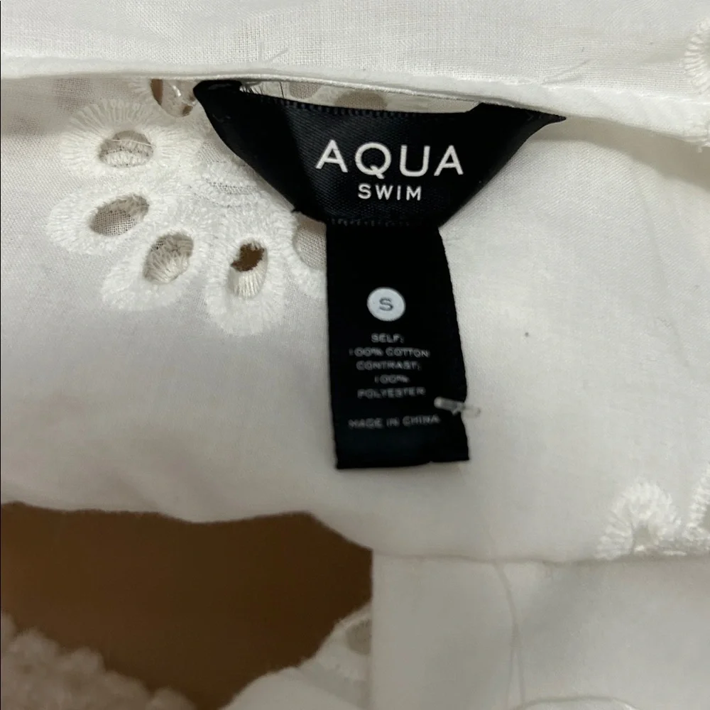 Aqua Swim Ivory Eyelet Tiered Cover Up Dress